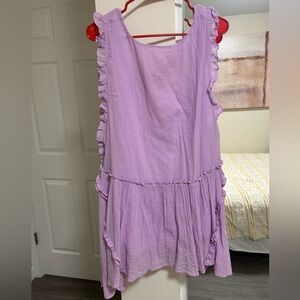 Free People Lilac Ruffle Sleeveless Tunic